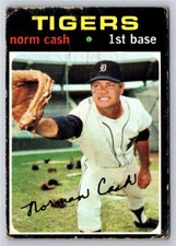1971 Topps  #599 Norm Cash      Detroit Tigers