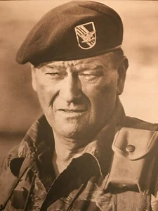 Vintage THE GREEN BERETS John Wayne Print 11"x14" Black & White Duke War Movie - Picture 1 of 5
