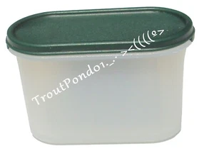 Tupperware Magnet Gadget Miniature Modular Mate Oval Container Hunter Green Seal - Picture 1 of 3