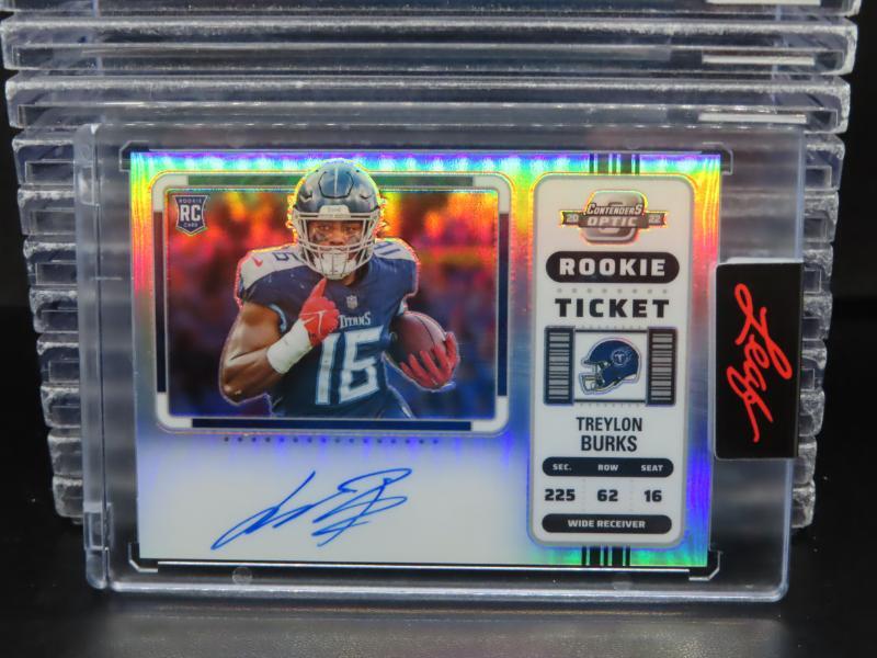 2022 Contenders Optic Treylon Burks Silver Prizm Var Rookie Ticket Auto #137