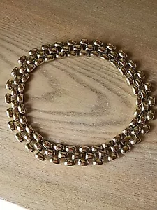Vintage Erwin Pearl Chunky Choker Chain Necklace Gold Tone Signed 16" - Picture 1 of 8