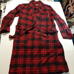Vtg Pendleton Virgin Wool Robe Mens Med Prince Charles Tartan Red Plaid Made USA - Picture 1 of 6