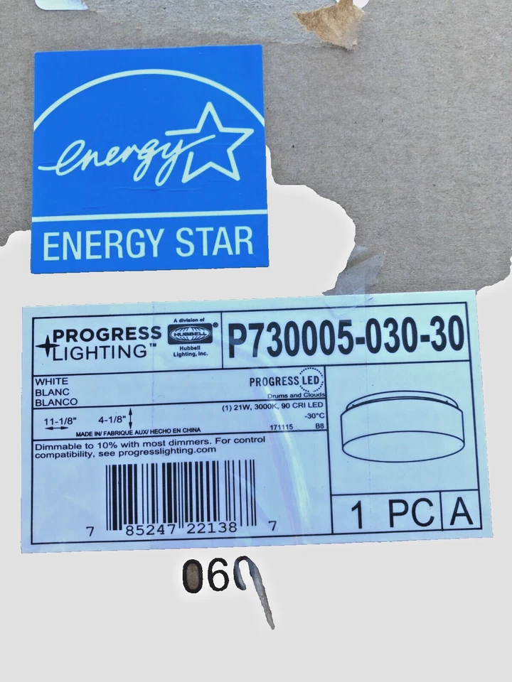 1 - Progress Lighting P730005-039-30 White LED - Close To Ceiling Light - Image 1 of 1