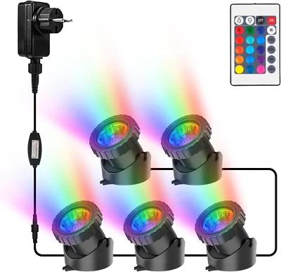 NATPOW Teichbeleuchtung LED Unterwasser, Unterwasserbeleuchtung RGB Unterwasser