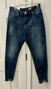 Blank NYC The Bond Jeans Distressed Fringed Hem Mid-Rise Skinny Jeans Sz 32 NWT - Picture 1 of 21