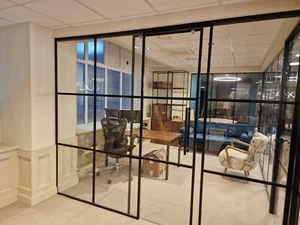 Glass Partition Wall With Sliding Door - Picture 1 of 1