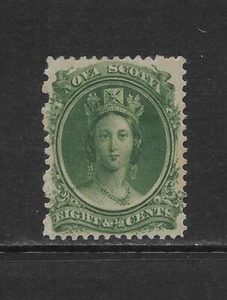 NOVA SCOTIA SCOTT 11 MH FINE - 1860 8.5c GREEN ISSUE - QUEEN VICTORIA - Bild 1 von 2