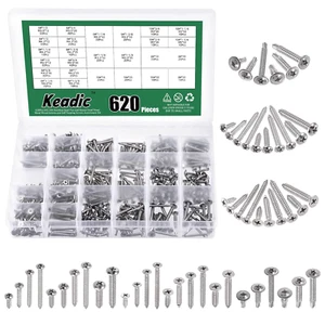 435 Pcs 304 Stainless Steel #6#8#10 Self Tapping Screws Assortment Set Contains - Picture 1 of 12