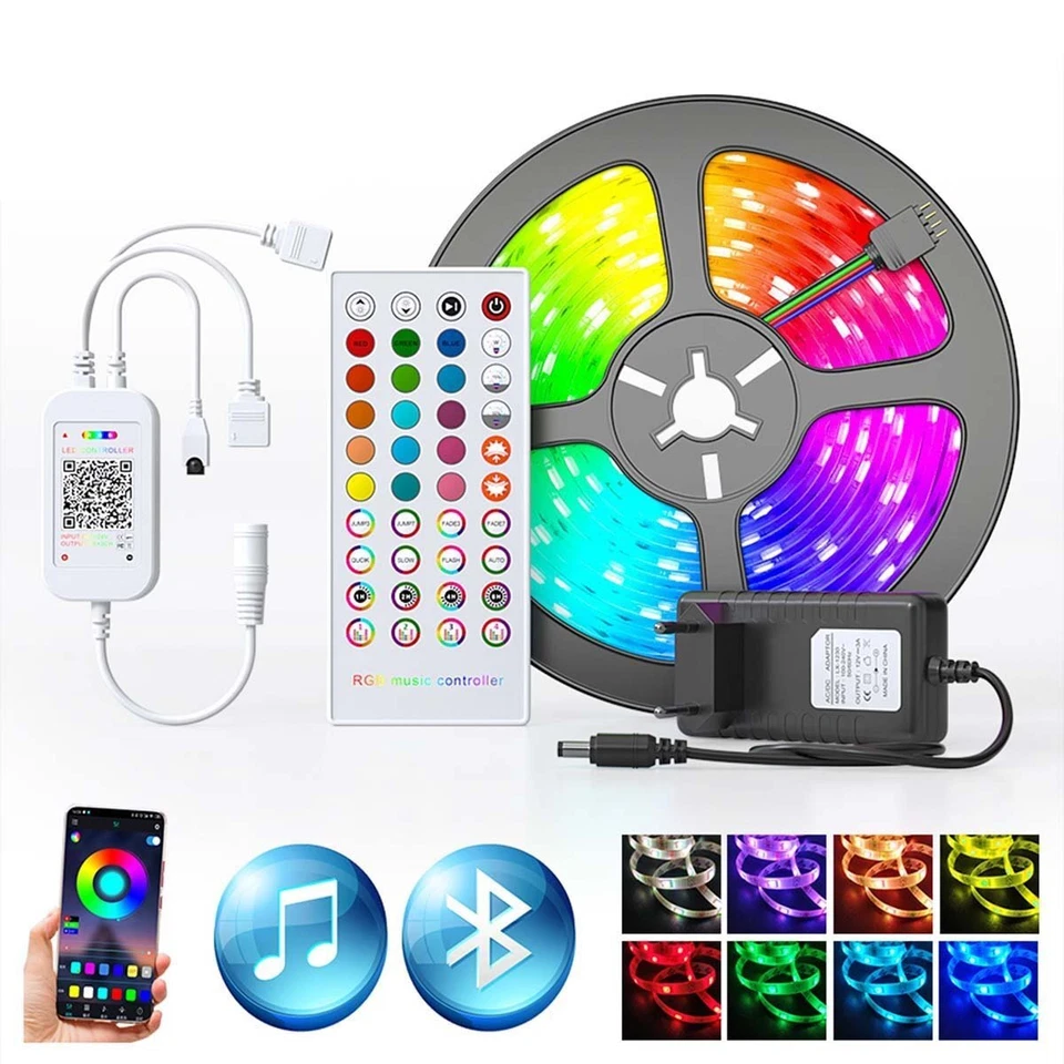 20M 10M 5050 LED Strip Lights RGB Bluetooth Music Christmas TV BACK Home Deco - Image 1 of 4