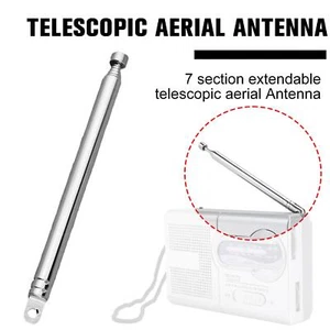 Replacement Telescopic Antenna 7 Sections 74cm Aerial for AM FM Radio TV New - Afbeelding 1 van 9