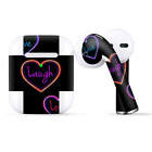 Skins Wraps compatible for Apple Airpods Neon Hearts