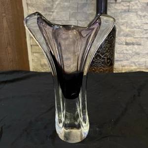 Vintage Sommerso Murano Purple Glass Vase Art Glass - Picture 1 of 7