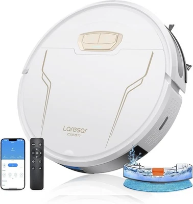 Laresar Clean Robot Aspirapolvere con Scopa, 4000Pa Forte Aspirazione, APP/Alexa - Immagine 1 di 4