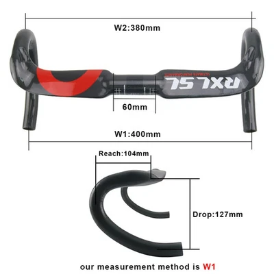 Carbon Road Bicycle Handlebar 31.8mm 3K/UD Gloss/Matte Finish Drop Handlebars - Image 1 of 4
