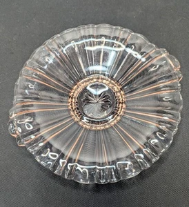 Vintage Anchor Hocking Pink Depression Glass Footed Candy Dish-Plate Scalloped - Picture 1 of 9