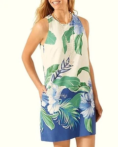Neu 198 $ Tommy Bahama Damen Blumen Etuikleid Seide L/XL gefüttert mehrfarbig Neu mit Etikett - Bild 1 von 8