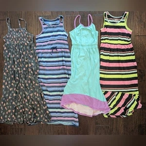 Cat & Jack Girls Summer Maxi Dresses Lot Bundle Sundresses Size 7/8 - Picture 1 of 12
