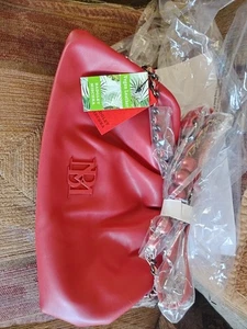 Badgley Mischka Clutch Purse Shoulder Strap W/Beaded Chain Red NWT MSRP: 129.00 - Picture 1 of 15