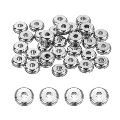 80 Pcs Flat Round Spacer Beads 5mm Heishi Beads, 1.5mm ID x 2mm H Foto 1 de 4