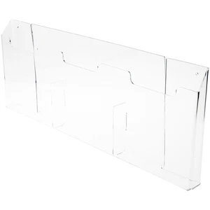 Plymor Acrylic 3-Pocket Paper Holder (Wall Mount), Fits 8.5" x 11" Items - Picture 1 of 1