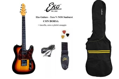 EKO Tero V-NOS SUNBURST Chitarra elettrica stile tele kit Borsa Tracolla e Cavo - Immagine 1 di 4
