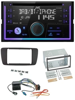 JVC MP3 USB 2DIN DAB Bluetooth CD Autoradio für Seat Ibiza ab 08 azabacheschwarz - Bild 1 von 4