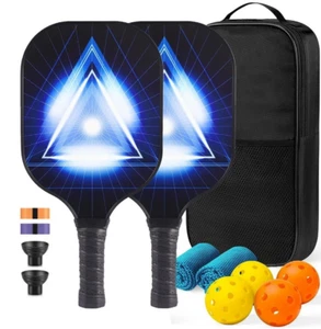 Pickleball Paddle Set Racchetta in Vetroresina Kit Sport Interno Esterno Giocatore - Foto 1 di 4