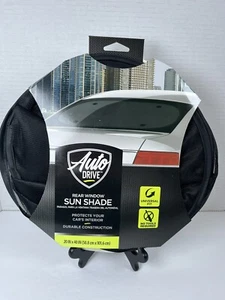 Auto Drive Rear Window Sun Shade | Black | Universal Fit | UV Protection - Foto 1 di 5
