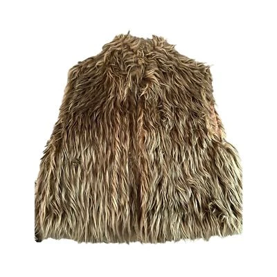 Chaleco Bebe Bronceado Satinado Suave Imitación Piel Forrado Y2K Talla Pequeña Foto 1 de 4