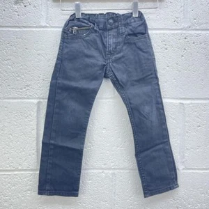 H&M BLACK GREY DENIM JEANS SLIM WASHED DISTRESSED LOOK Y2K UK 4YRS - Picture 1 of 4