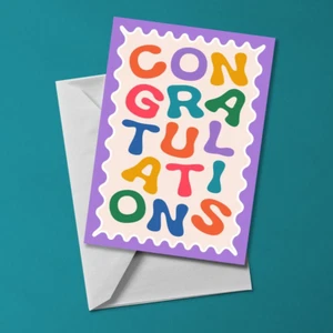 Congratulations • Colourful Greeting Card • 12x17cm • 5x7" - Picture 1 of 2
