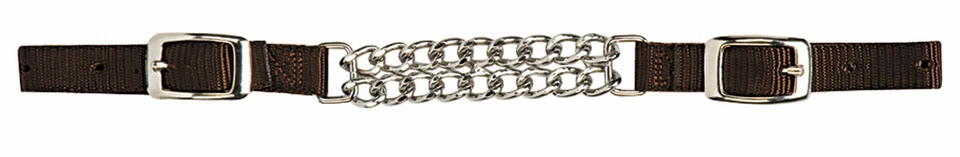 Correa de bordillo de nailon Weaver doble fila cadena cromada, marrón, 35-8035  Foto 1 de 1