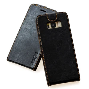Premium Leder Smartphone Cover für Samsung Apple und Huawei Schutzhülle Handy - Picture 1 of 12