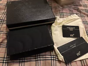 MONTBLANC Starisma Italy Compact 5CC Wallet Fabric Black Flap Coin Case 106080 - Picture 1 of 7