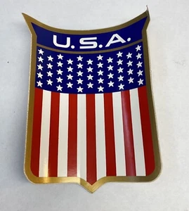 Vintage Dri-Mark American Patriotic  Flag Car Bumper Sticker Decal - Picture 1 of 5