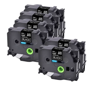 6PK Compatible Brother H100 P-Touch TZ-355 TZe-355 White on Black Label Tape 1" - Imagen 1 de 4
