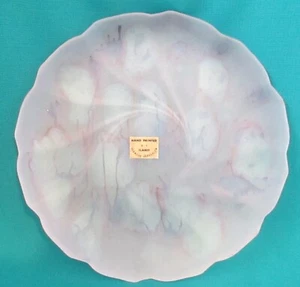 Stunning Pink Israeli Glass Display Plate Hand Painted by ILANIT, 18.5cm. EC - Picture 1 of 5