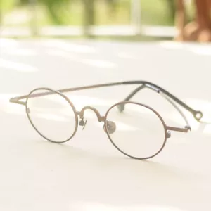 Titanrahmenbrille Herren Rundbrille Braunrahmen Oval Rundbrille - Bild 1 von 7
