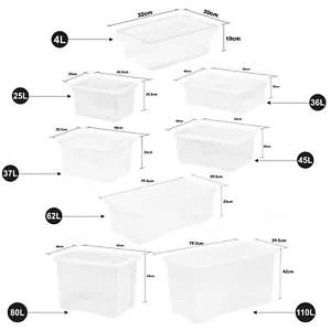 8 scatole portaoggetti trasparenti in plastica trasparente con coperchi casa ufficio cucina sfuse - Foto 1 di 23