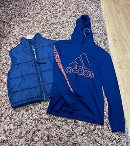 Adidas/Frenchs Toast,Kids,Vest And Sweatshirt hoodie long sleeve,Blue,Size 10.! - Picture 1 of 11