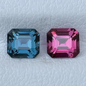 Par de piedras preciosas de corte Asscher de espinela natural de 1,75 quilates para anillos y pendientes - Imagen 1 de 6