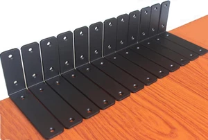 4 Pack - L 6" X H 4" X W1.5", 5Mm Thick Black L Shelf Bracket, Iron Shelf Bracke - Picture 1 of 12