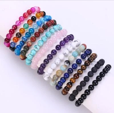 Wholesale Natural Gemstone Round Bead Bracelets Elastic Bangle 4mm 6mm 8mm 10mm - Image 1 of 4