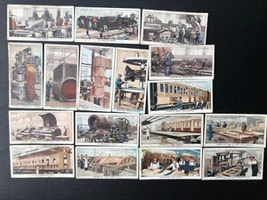 17 CARDS CONSTRUCTION RAILWAY TRAINS 1930 - Picture 1 of 2