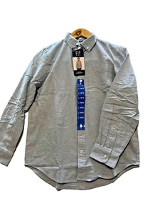 GAP Boys Big Oxford Button Up Shirt Button Down Collar Long Slv large casual  - Picture 1 of 5