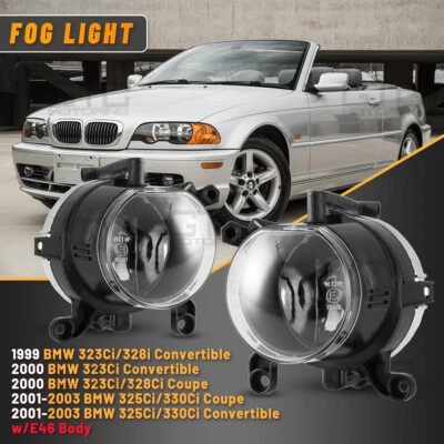 Par de luces antiniebla transparentes para BMW E46 325Ci 330Ci 99-03 reemplazar luces de fábrica Foto 1 de 4