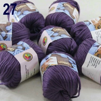 Sale 8Ballsx50gr Super Soft Cotton Hand Blankets Knitting Crochet Yarn 27 - Image 1 of 4