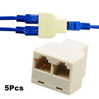 Dual Female Port Rj45 Splitter Connector Adapter Cat5/Cat6 Network Cable