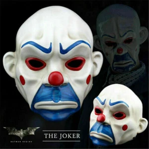 The Dark Knight Batman Joker Clown Bank Robber 1:1 Resin Mask Halloween Cosplay - Picture 1 of 15