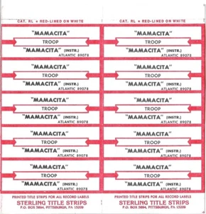 Jukebox Title Strip Sheet - Troop: "Mamacita" (both sides) - '88 Soul New Jack - Picture 1 of 1